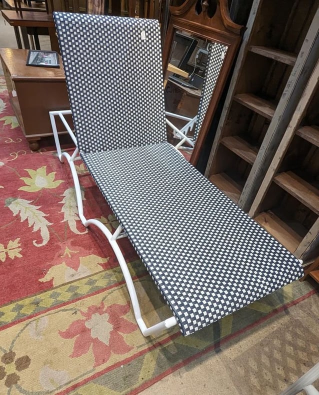 Sturdy and groovy chaise 29x80" Call 202.232.8171 to purchase.