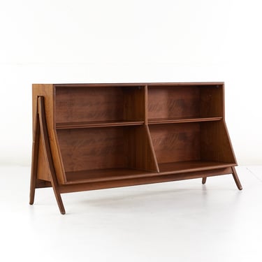 Kipp Stewart for Drexel Declaration Mid Century Walnut Bookcase - mcm 