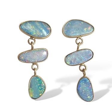 Free Form Opal Linear Earring, 2 sizes