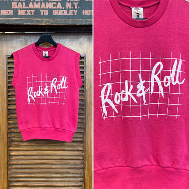 Vintage 1980’s Rock & Roll New Wave Short Sleeve Sweatshirt, 80’s Glam, Vintage Clothing 