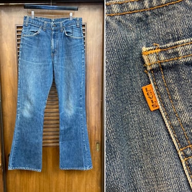 Vintage 1970’s w31 Levi’s Orange Tag 646 Flare Denim Jeans, 70’s Vintage Clothing 