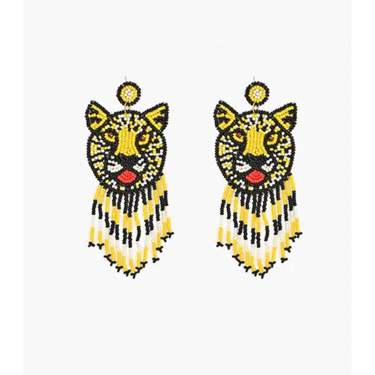 Tiger beaded earrings