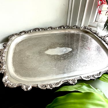 Poole Silver Rectangular Tray Footed 