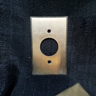 Brushed Nickel Toned Brass Outlet Cover