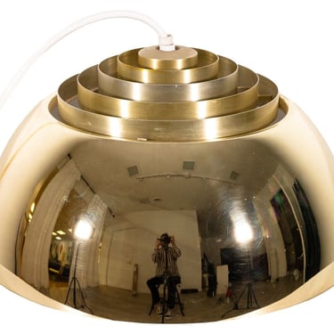 Vintage Brass Lightolier Pendant Light Fixture Style of Arne Jacobsen 