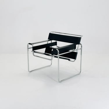 Mid century black B3 armchair WASSILY by Marcel Brauer, 1990s Italy 