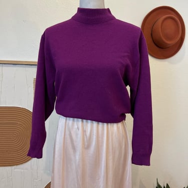 Vintage 90s Pendleton USA Virgin Wool Mock Neck Cropped Sweater Size M/L 