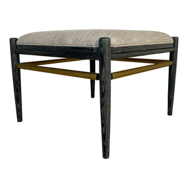 Currey and Co. Black Cerused Oak Visby Flip Ottoman/Cocktail Table