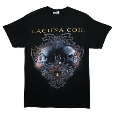 Vintage 2008 Lacuna Coil Italian Gothic Metal Band Big Print Graphic T-Shirt Size Medium 