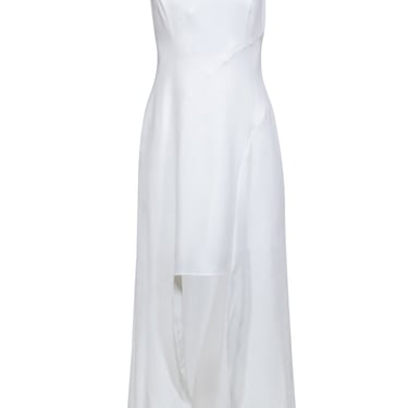 BCBG Max Azria - Ivory Sleeveless High Low Maxi Dress Sz 2