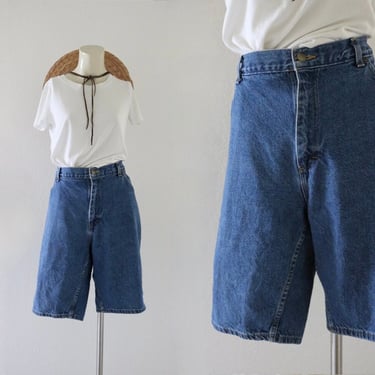 high waist denim shorts - 32 