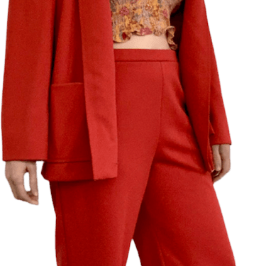 70s Pantsuit Cinnamon Pant Jacket Red Orange Mod By Devon