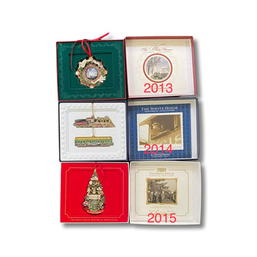 White House Ornaments 2013, 2014, 2015 Original Box 