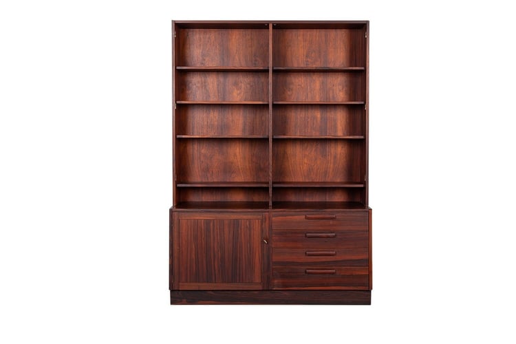 Danish Mid-Century Rosewood Sideboard Cabinet Hutch 