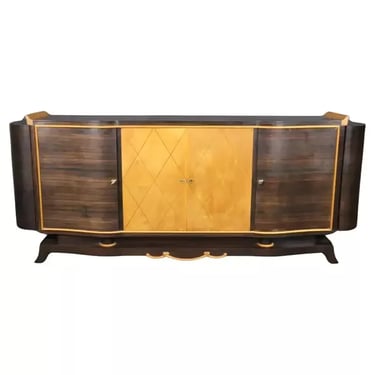 Rare Macassar Ebony and Satinwood French Art Deco Sideboard in The manner Leleu