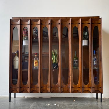 Brutalist Style Tabago Curio Display Cabinet 