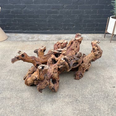 Vintage Natural Burl Root Free-Form Coffee Table 