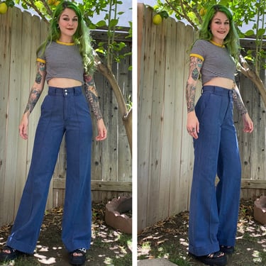 Vintage 1970’s High Waisted Wide Leg Jeans 