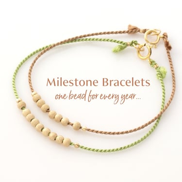 Milestone Bracelet • Personalized Anniversary Bracelet • A Bead for Every Year Milestone Bracelet • Birthday Bracelet Gift • Gift for Her 