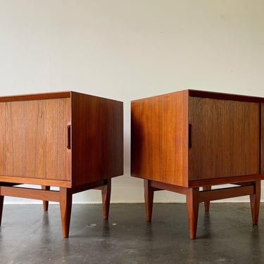 Danish teak nightstands by Falster denmark , newly refinished. 