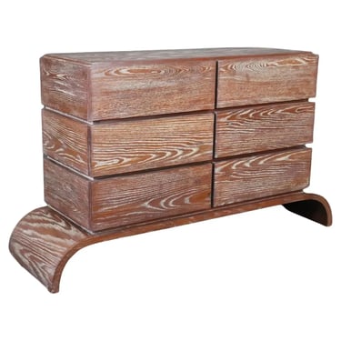 Cerused Oak Gio Ponti Style Bentwood Base Commode Dresser