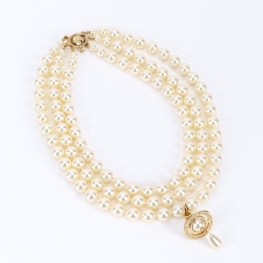 Triple Strand Pearl Orb Necklace