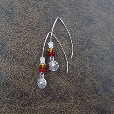 Bohemian earrings, silver boho earrings, artisan ethnic earring, simple chic earrings 