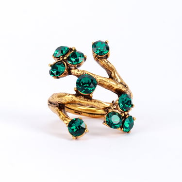 Emerald Crystal Branch Wrap Ring