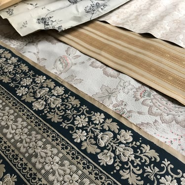 French Wallpaper Collection, Remnant Rolls, Assorted Neutral Floral Geometric Prints, Damages 