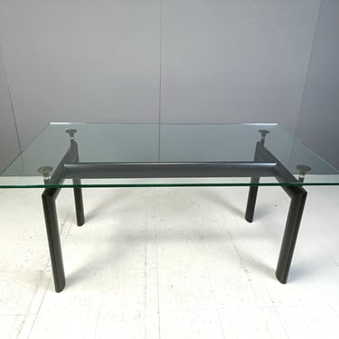 LC6 dining table by Le Corbusier for Cassina, 1990s - glass dining table - corbusier diningtable - pierre jeanneret dining table 