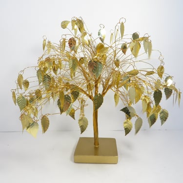 Vintage Brass Leaves Tree - Dream Tree Style Brass Leaves Tree - Tree of Wealth 