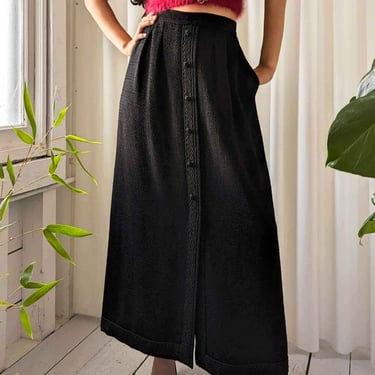 70s Chanel Silk Chenille Maxi Skirt