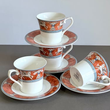 Set of Four Teacups and Saucers 