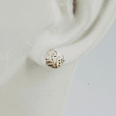 Tiny Stud Earrings Stamped Sterling Post Modern 