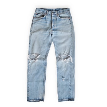 vintage levis 501 / 80s levis / 1980s Levis 501 distressed ripped knee grunge denim jeans 30 