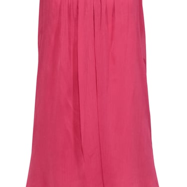 Alice &amp; Olivia - Bright Pink Crinkled Overlay Mini Dress Sz 0