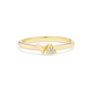 Summit Triangle Ring -18k Gold + Diamonds