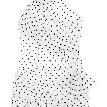 Alessandra Rich One-Shoulder Mini Dress In Polka Women