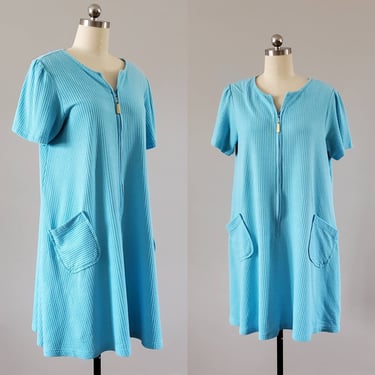 1970&#39;s House Dress or Bathing Suit Cover-up by Stan Herman Signature II 70s Loungewear 70&#39;s Women&#39;s Vintage Size Large / XL 