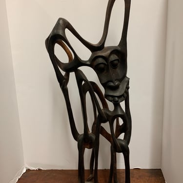 1970s Ebony Wood Shetani Makande Sculpture 