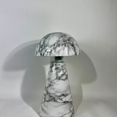 Contemporary Modern Abigail Ahern Faux White Calacatta Marble Table Lamp 