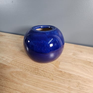 Blue Mid Century Ceramic Planter Vase 