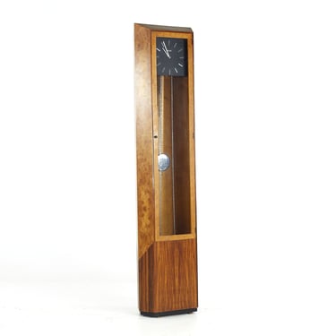 George Nelson Mid Century Burlwood and Rosewood Grandfather Clock - mcm 