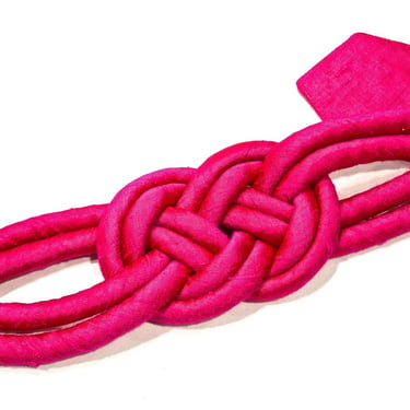 Deadstock VINTAGE: 1980's - Zodiac India Silk Knot Belt - Celtic Knot - Pink Belt - Fabric Belt - Unused - SKU Tub-700-00010092-S-609 