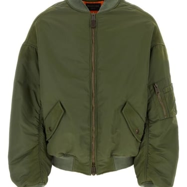 Balenciaga Man Army Green Nylon Padded Bomber Jacket