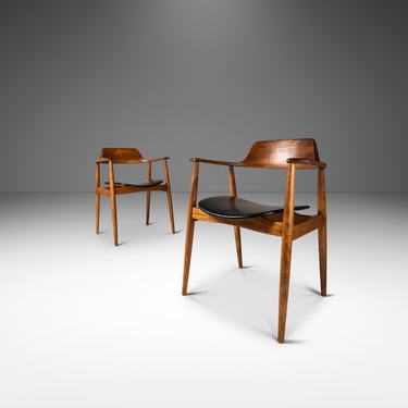 Set of Two (2) Model 411 Armchairs in Solid Beech by Hartmut Lohmeyer for Wilkahn, Germany, c. 1950's 