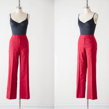 high waisted pants | 90s y2k vintage dark red wool dark academia style wide leg bootcut trousers 