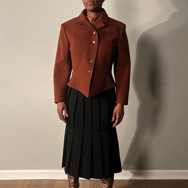 Hermes Rust Wool Asymmetrical Jacket 