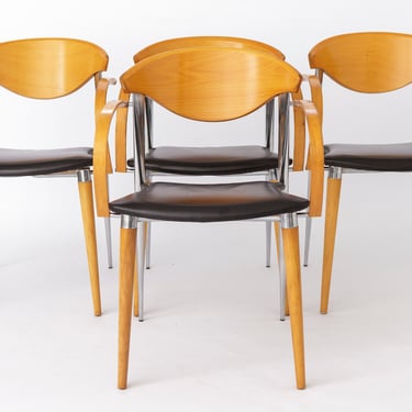 4 Vintage Chairs 1980s, by Capdell, Spain, Model: Paco, Stackable 