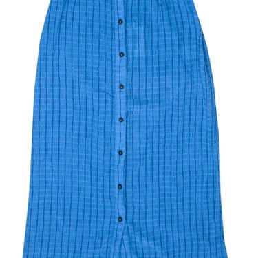 Mara Hoffman - Blue Midi Skirt w/ Front Button Closure Sz M
